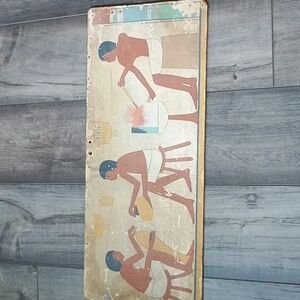 Vintage Egyptian art wall plaque With Distressing